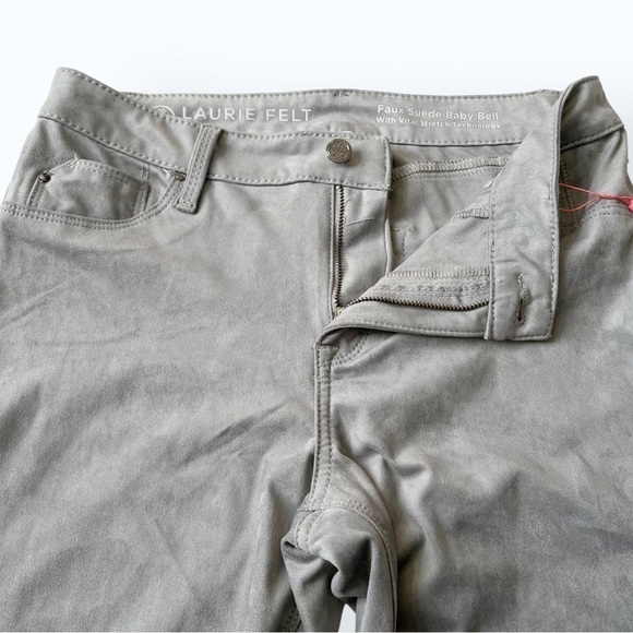 Laurie Felt Baby Bell Pants Faux Suede Mid Rise Cut Out Hem 6x31 - Picture 5 of 11